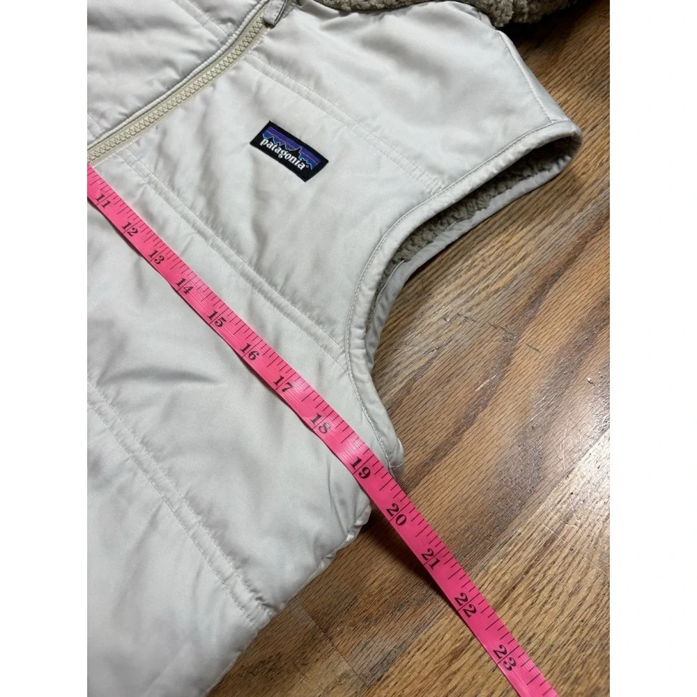 Patagonia Los Gatos Hooded Vest Women's Sz Medium‎ Reversible Sheep Fleece Cream - Picture 5 of 7